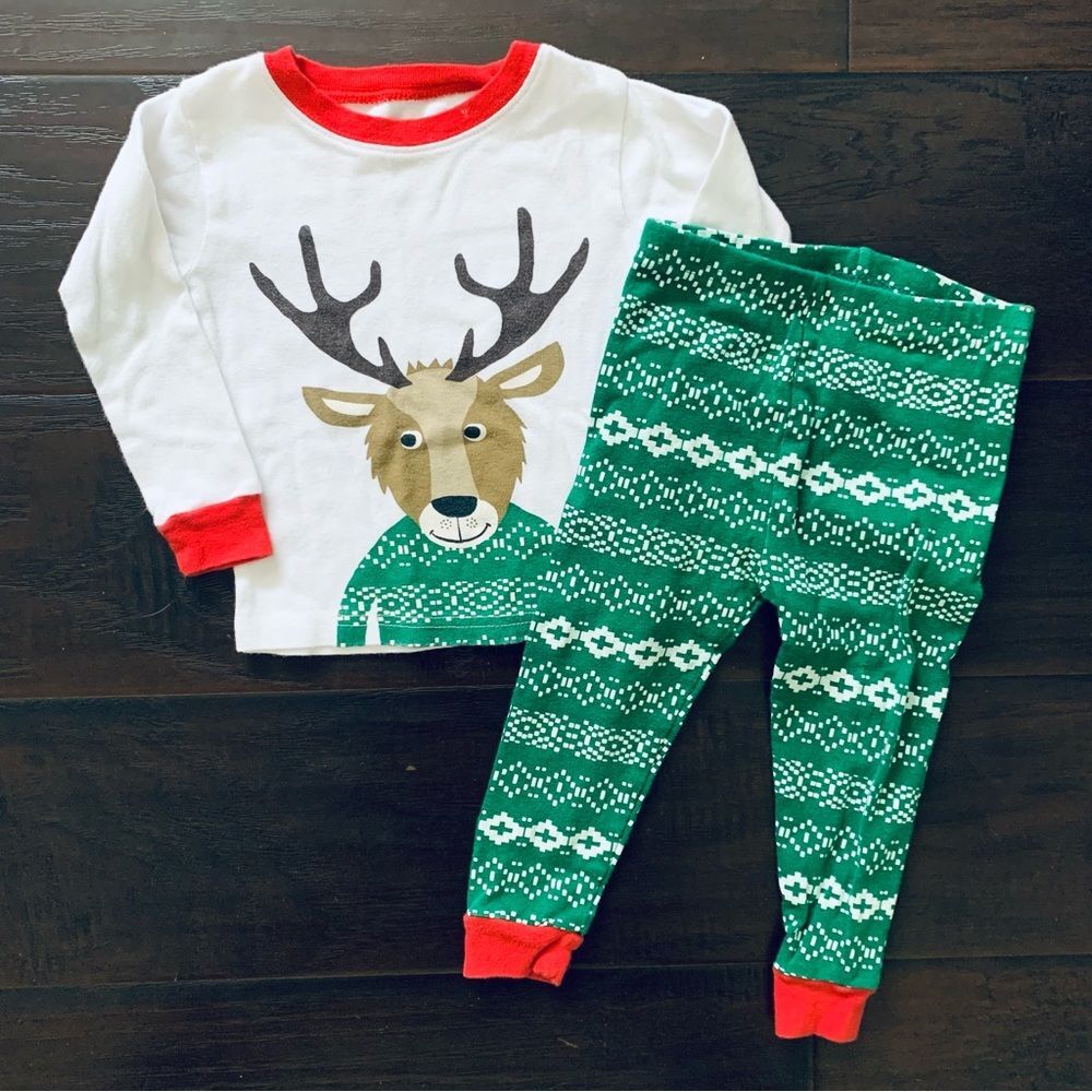 Carter's Infant Baby Christmas Reindeer Snug Fit Pajamas PJs Set | Size: 24m